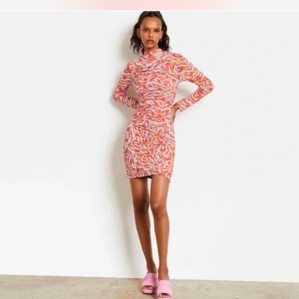 Circus NY Vibrant Pink and Orange Mini Dress